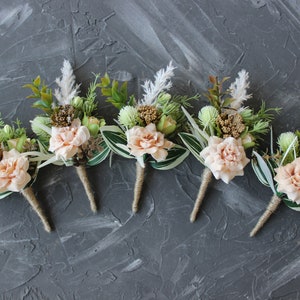 Boho boutonniere for men, Rustic boutonniere, Wedding flowers