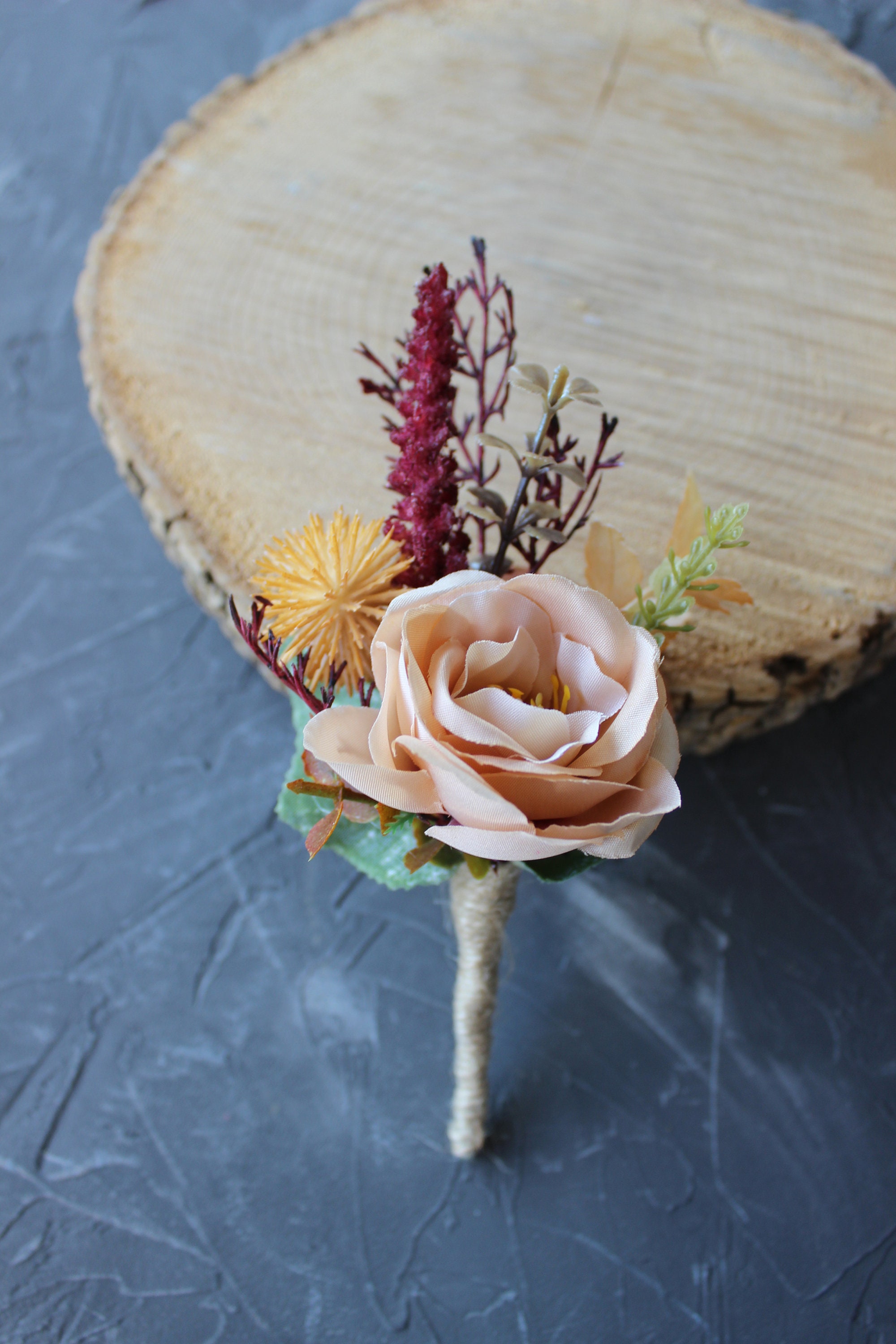 Light Rust Ivory Burgundy Shoulder Corsage, Wedding Pin on Corsage - Etsy