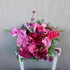 Hot pink bouquet, Jewel tone magenta bouquet, Fuchsia bouquet, Bright wedding flowers