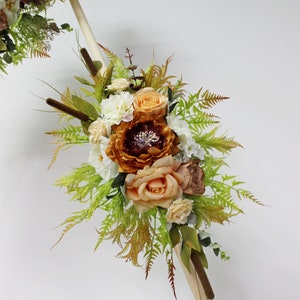 Rust desert arch flowers, Fall wedding arbor decor, Wedding arch swag