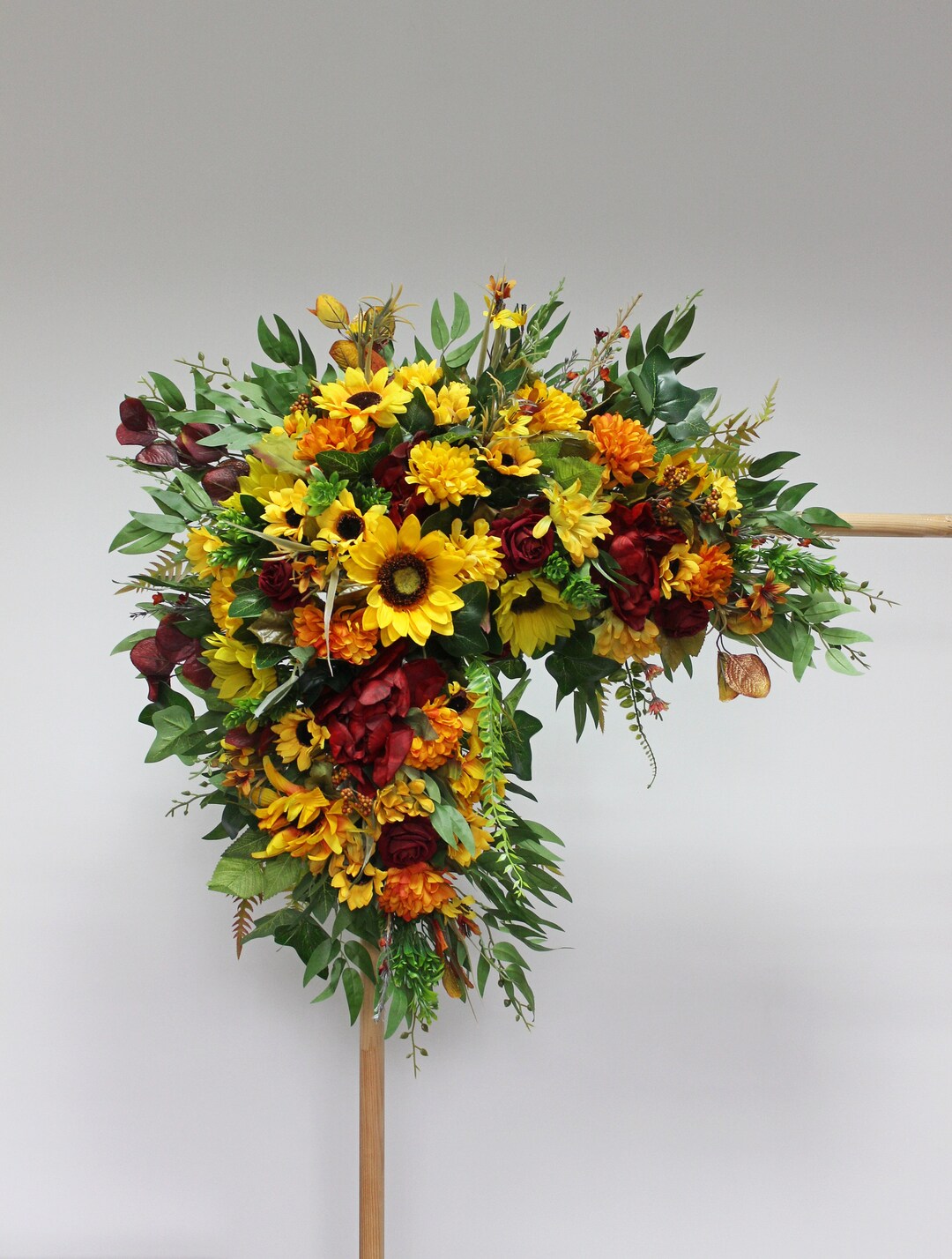 Fall Wedding Flower Arch, Sunflower Wedding Arch Flowers, Wedding Arch ...