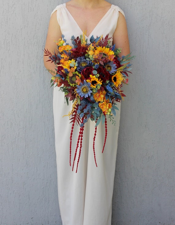 Burgundy Navy Blue Sunflower Bouquet, Sunflower Rustic Bridal Bouquet, Fall Wedding Bouquet, Colorful Bouquet - Etsy Burgundy Navy Blue Sunflower Bouquet, Sunflower Rustic Bridal Bouquet, Fall Wedding Bouquet, Colorful Bouquet - Etsy