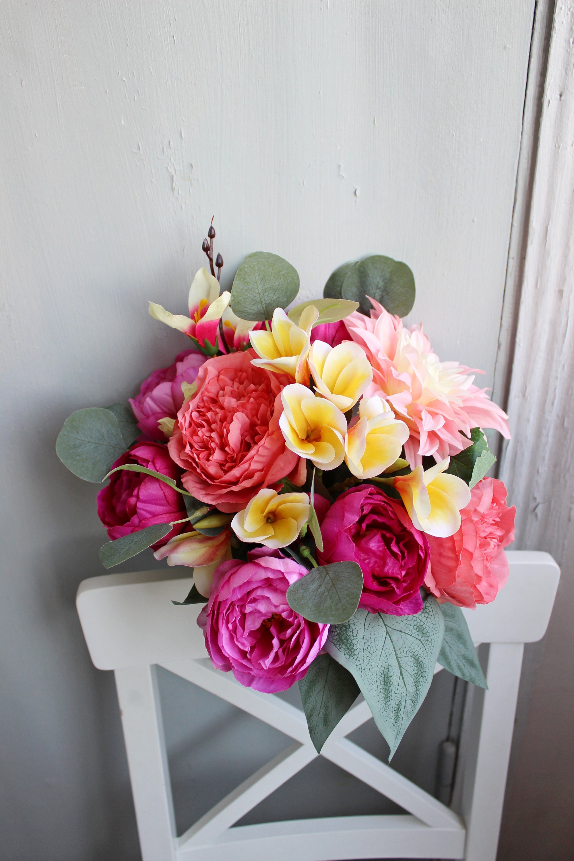 Tropical Wedding Bouquet Exotic Silk Flower Bouquet Colorful Etsy UK