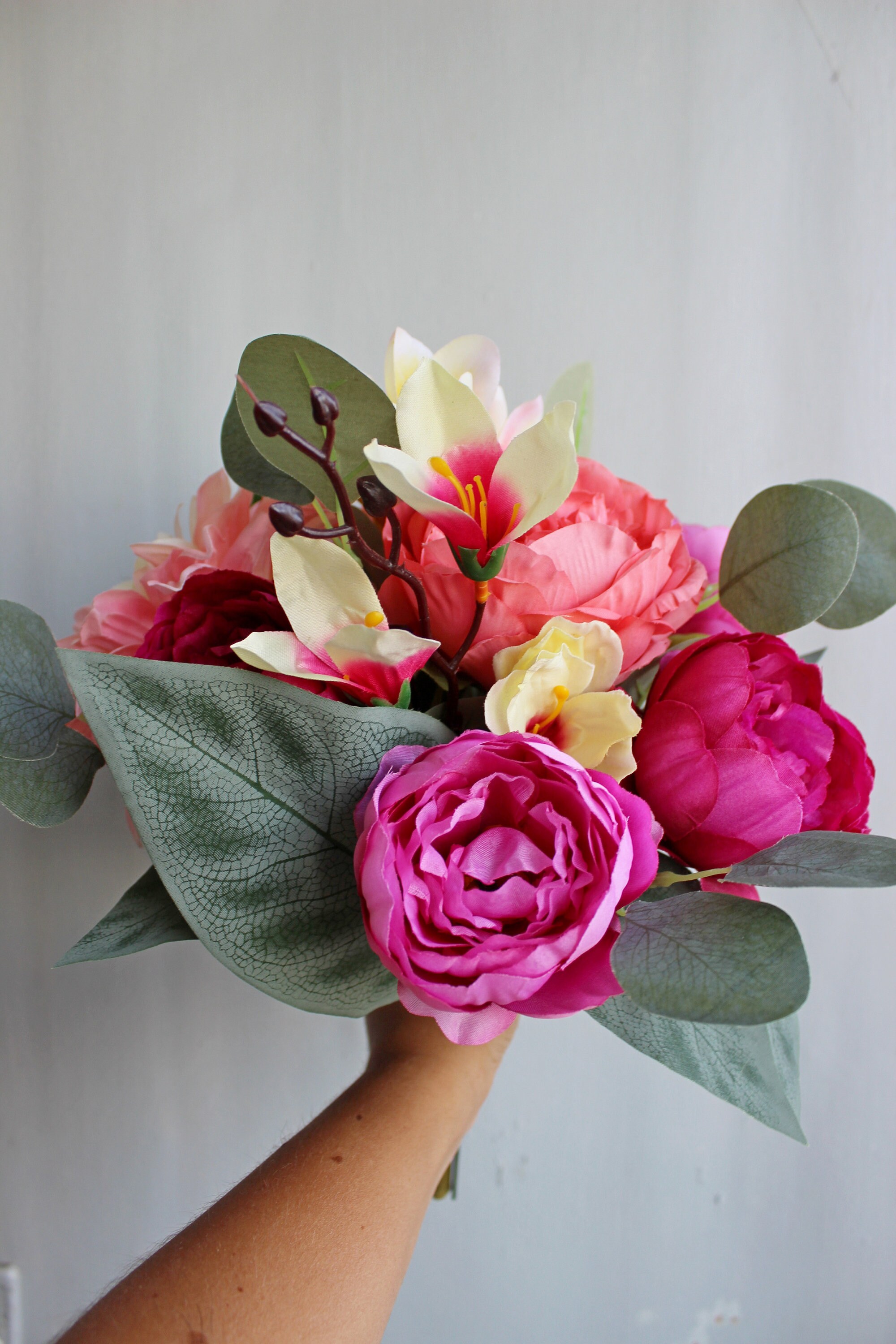 Tropical Wedding Bouquet Exotic Silk Flower Bouquet Colorful Etsy UK