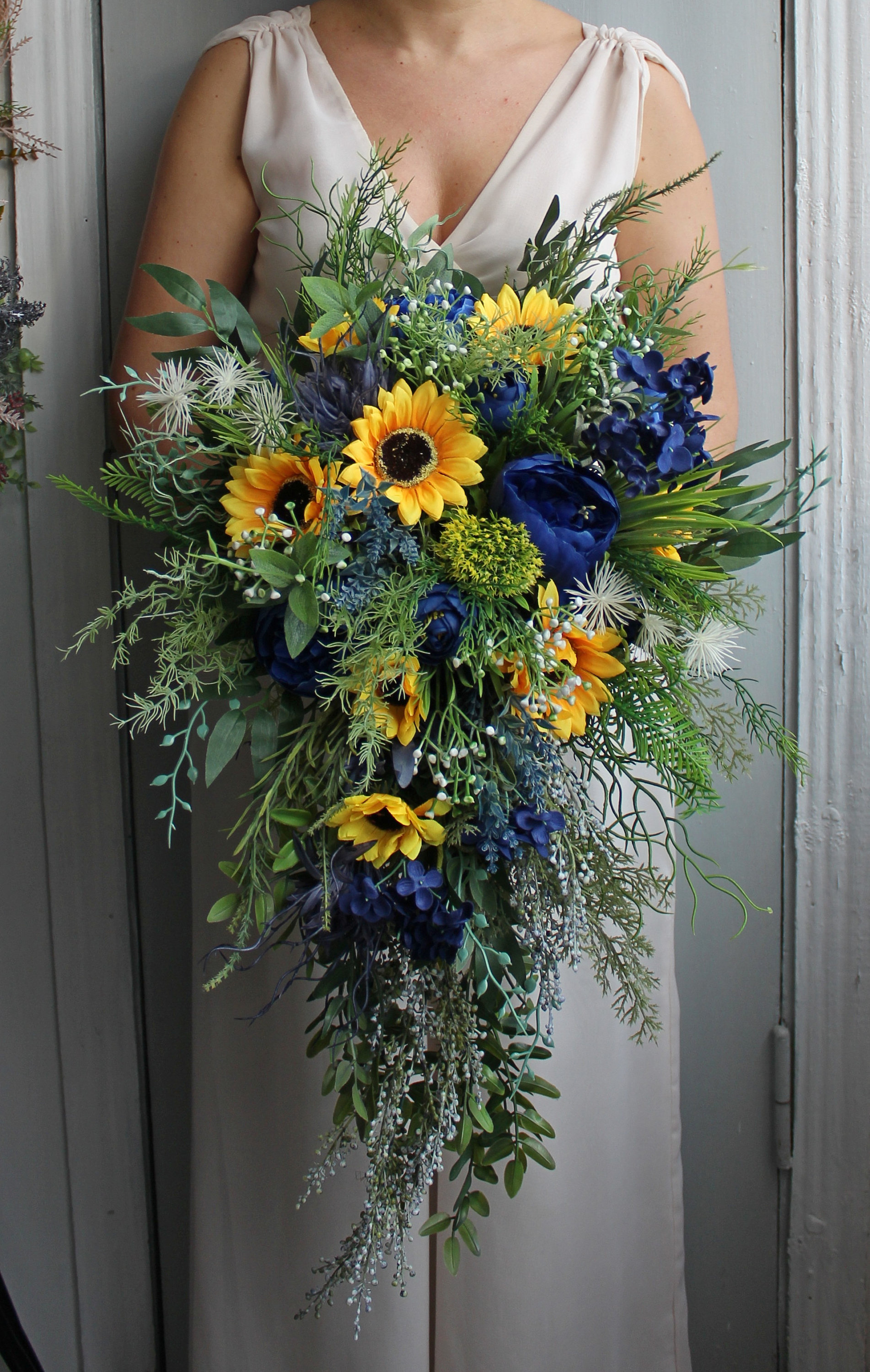 blu halo dress code Angelia Sunflower Navy Bundle – J & S Floral main image 1