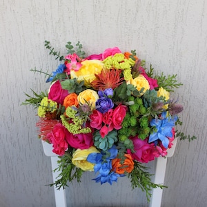 Wildflower bridal bouquet, Jewel tone bouquet, Colorful bouquet, Summer wedding