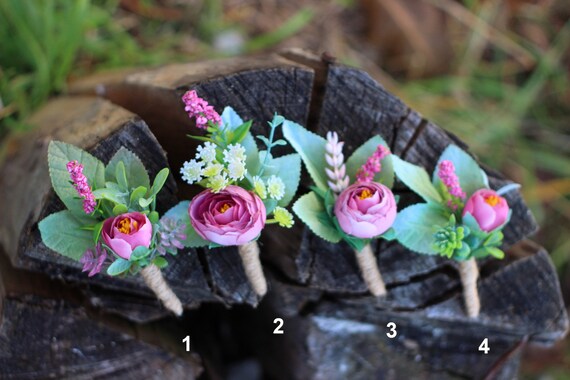 Groom Groomsman Best Man and Girl Brides Rose Orange Easin 2Pcs Boutonniere Buttonholes and Wrist Corsage Wristband Roses Wrist Corsage