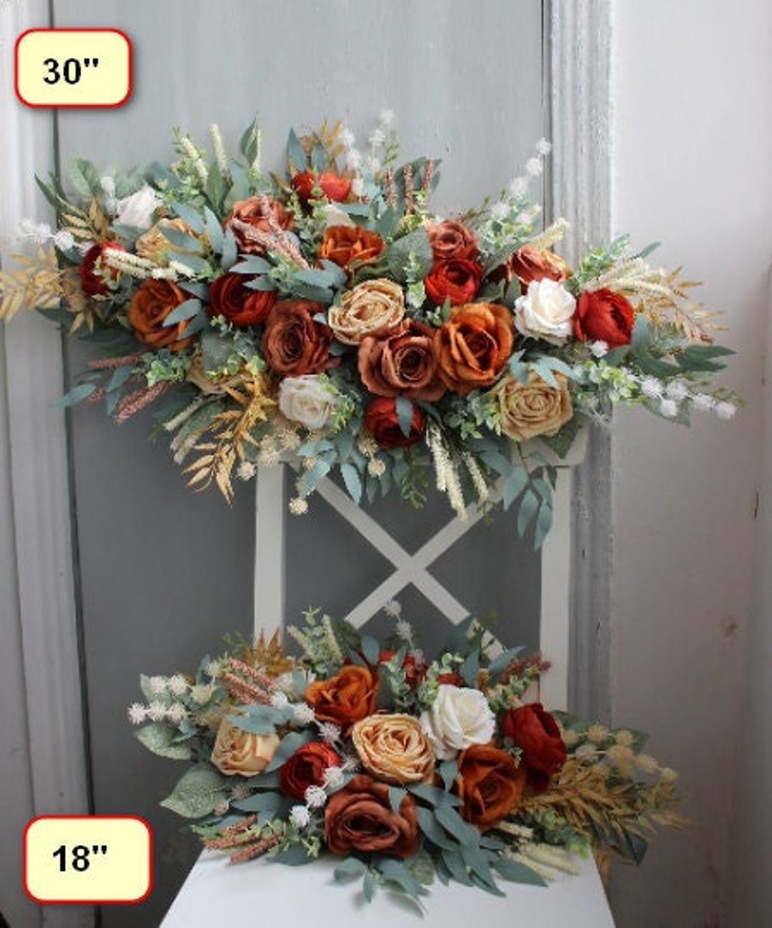 Rust Terracota Arch Swag, Wedding Flower Arch, Fall Wedding Arbor Decor ...