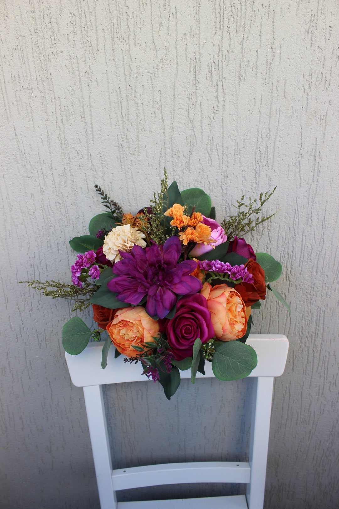 Purple Orange Fuchsia Bouquet, Jewel Tone Wedding Bouquet, Bridal Flowers,  Bridesmaid Bouquet - Etsy, image size:1080x1620