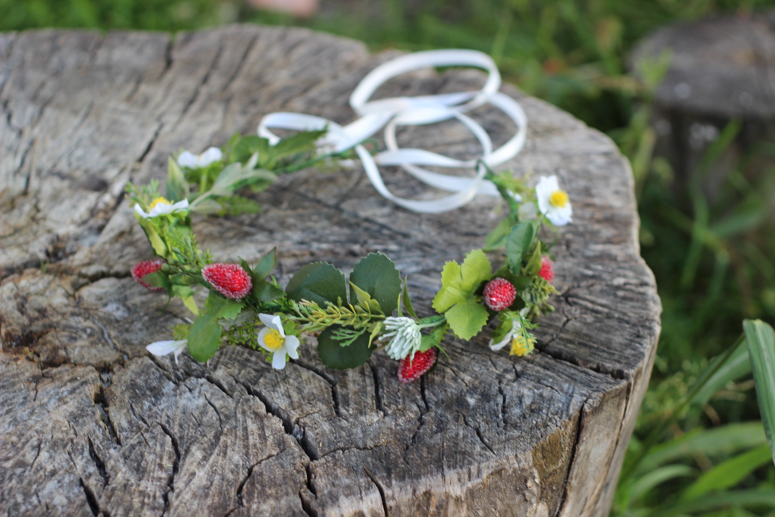 Woodland flower crown Cottagecore wedding crown Flower girl Etsy