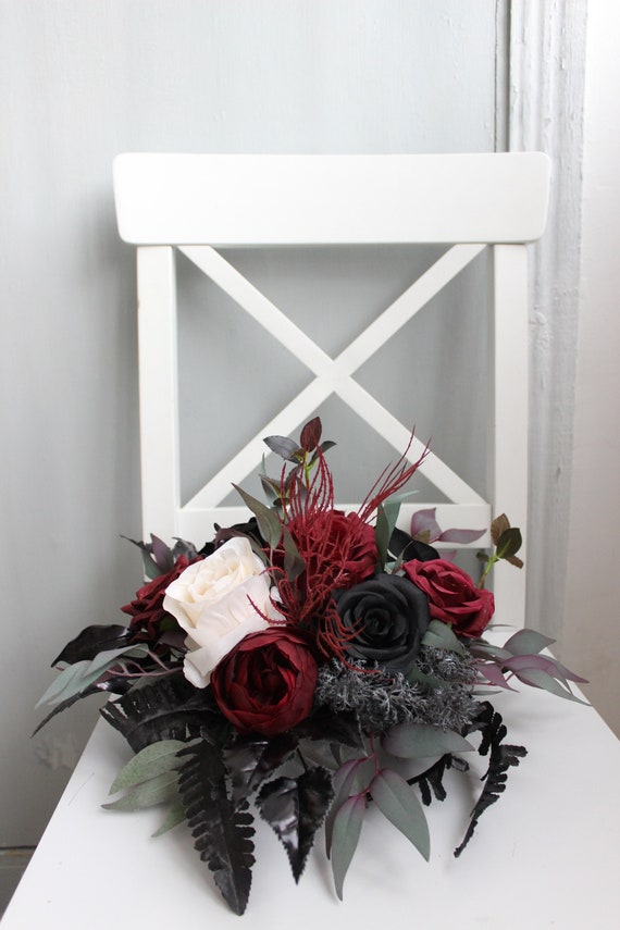 4 Centerpieces Wedding Table Decoration Center Flowers Vase Silk IVORY BURGUNDY 