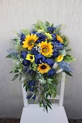 Sunflower navy bouquet, Fall wedding bouquet, Rustic wedding bouquet product logo