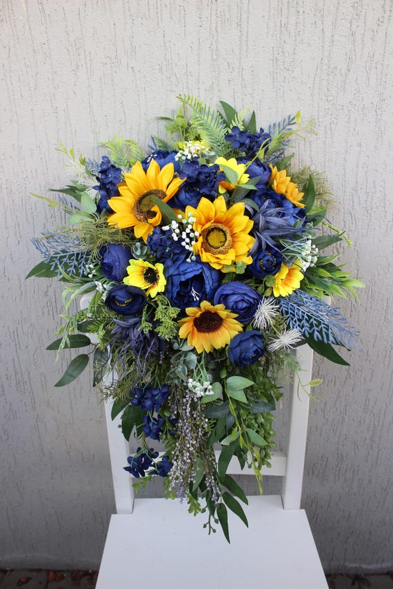 Sunflower Navy Bouquet, Fall Wedding Bouquet, Rustic Wedding Bouquet - Etsy Sunflower Navy Bouquet, Fall Wedding Bouquet, Rustic Wedding Bouquet - Etsy