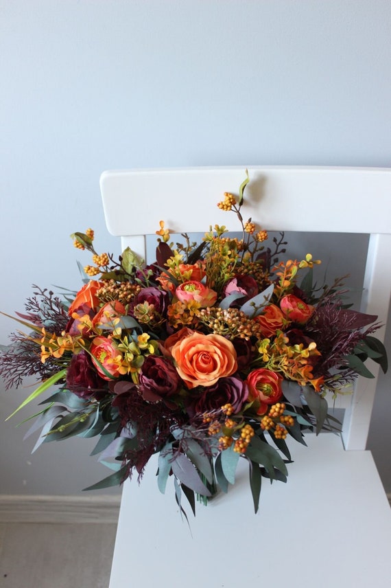 2025新作 鮮やかな橙色のロングスワッグ（ブーケ） L L 2025新作