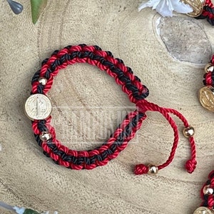 Mexican San Benito Kids Woven Bracelet ,Adjustable Bracelet , Handmade braided Gold, Brazalete San Benito , Pulcera Tejido a Mano San Benito