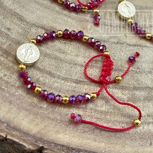 Mexican San Benito Kids Woven Bracelet ,Adjustable Bracelet , Handmade braided Gold, Brazalete San Benito , Pulcera Tejido a Mano San Benito
