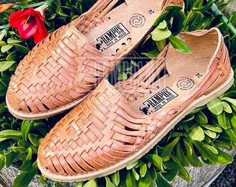 Damskie meksykańskie sandały, ręcznie robione skórzane sandały Huaraches, Sandalias Huaraches Mexicanos, meksykańskie buty skórzane, Huarache Mujer DIAMANTES TAN