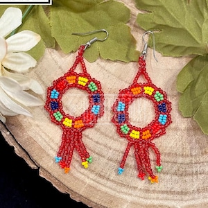 Mexican Rain Shakira Earrings ,Beaded Dangle earrings ,Colorful Bohemian Earrings ,Boho Earrings ,Handmade Earrings ,Aretes Mexicanos a Mano