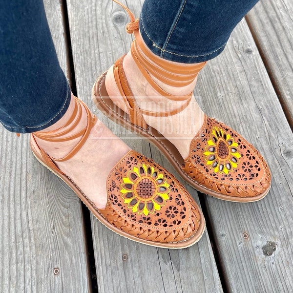mexican lace up sandals