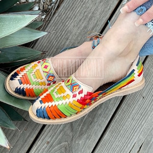 Womens Mexican Sandals, Handmade Leather Huaraches Sandals ,Sandalias Huaraches Mexicanos ,Mexican Leather Shoes, Huarache Mujer TETRIS