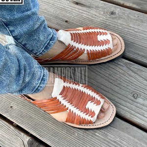 Mens Mexican Handmade Leather Sandals, Men Mexican Huaraches Mexicanos , Sandalias Piel para Hombre Mexico ,Huaraches Mexico PACHUCOS CAFE