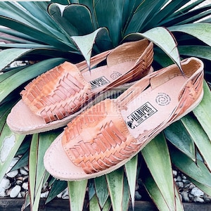 Womens Mexican Sandals, Handmade Leather Huaraches Sandals ,Sandalias Huaraches Mexicanos ,Mexican Leather Shoes, Shoes OPEN TOE TAN