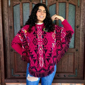 Mexican Poncho With Sleeves ,Mexican Mañanita,Mexican Shawl, Poncho Warm Overcoat , Mexican Sweater Blanquet wrap ,Poncho Mangas Mexicano