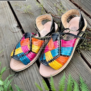 Womens Mexican Sandals,Handmade Leather Lace Up Sandals Huaraches,Sandalias Huaraches Mexicanos,Mexican leather Shoes Lace-up 4PUNTO COLORES