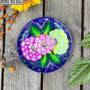 Beautiful Mexican Ceramic Decorative Plate Hand-painted Decor,Hand-paint Plate Wall,Mexican Table Plate,Plato Mexicano pintado mano Pared