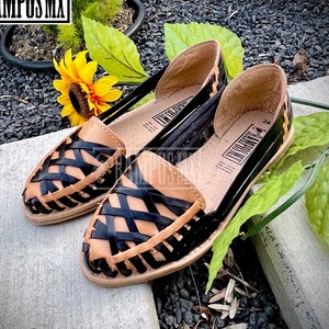 Womens Mexican Sandals, Handmade Leather Huaraches Sandals ,Sandalias Huaraches Mexicanos ,Mexican Leather Shoes, Huarache TELARANAS NEGROS