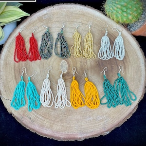 Mexican Rain Shakira Earrings ,Beaded Dangle earrings ,Colorful Bohemian Earrings ,Boho Earrings ,Handmade Earrings ,Aretes Mexicanos a Mano