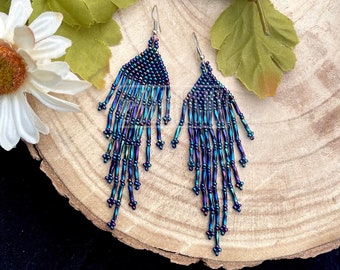 Pendientes Mexican Rain Shakira, pendientes colgantes de cuentas, pendientes boho coloridos, pendientes boho, pendientes hechos a mano, aretes mexicanos a mano