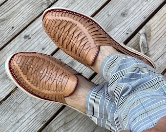 Mens Mexican Handmade Leather Sandals, Men Mexican Huaraches Mexicanos , Sandalias Piel para Hombre Mexico ,Huaraches Mexico COBRAS TAN
