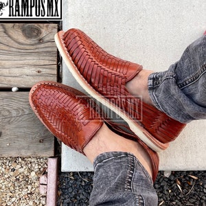 Mens Mexican Handmade Leather Sandals, Men Mexican Huaraches Mexicanos , Sandalias Piel para Hombre Mexico ,Huaraches Mexico FLECHAS TINTOS