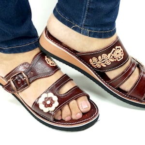 Womens Mexican Sandals, Handmade Leather Huaraches Sandals ,Sandalias Huaraches Mexicanos ,Mexican Leather Shoes, Huarache DOS TIRAS OXI
