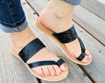 Sandales mexicaines pour femme, Sandales Huaraches en cuir faites main, Sandalias Huaraches Mexicanos, Chaussures mexicaines en cuir, SIMPLITAS NEGRO/Noir