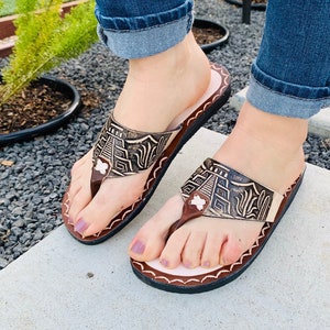 Womens Mexican Handmade Leather Huaraches Sandals Sandalias Piel Mujer ...