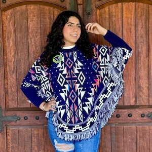 Mexican Poncho With Sleeves ,Mexican Mañanita,Mexican Shawl, Poncho Warm Overcoat , Mexican Sweater Blanquet wrap ,Poncho Mangas Mexicano