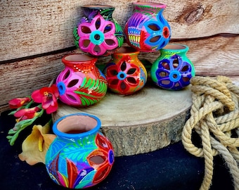 Beautiful Mexican Hand Painted Turtle Jewelry Box,painted Clay