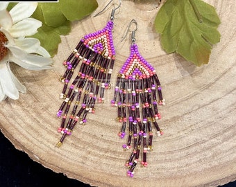 Pendientes Mexican Rain Shakira, pendientes colgantes de cuentas, pendientes boho coloridos, pendientes boho, pendientes hechos a mano, aretes mexicanos a mano