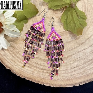 Mexican Rain Shakira Earrings ,Beaded Dangle earrings ,Colorful Bohemian Earrings ,Boho Earrings ,Handmade Earrings ,Aretes Mexicanos a Mano
