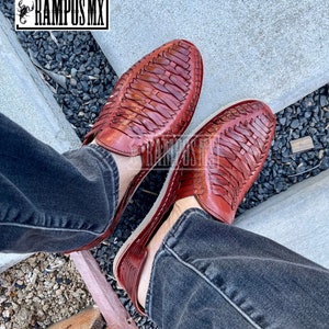 Mens Mexican Handmade Leather Sandals, Men Mexican Huaraches Mexicanos , Sandalias Piel para Hombre Mexico ,Huaraches Mexico COBRAS TINTOS