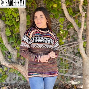 Mexican Embroidered Sweater ,Mexican Boho Sweater ,Mexican Bohemian Sweater, Warm Sweater Overcoat , Mexican Sweater Hippie ,Sueter Mexicano