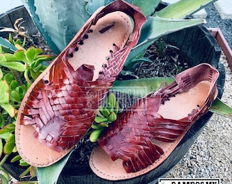 Mens Mexican Handmade Leather Sandals, Men Mexican Huaraches Mexicanos , Sandalias Piel para Hombre Mexico ,Huaraches Mexico PACHUCO TINTOS