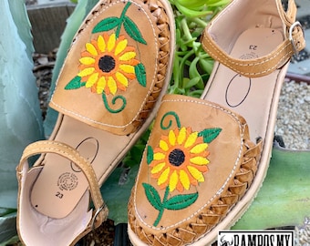 mexican sandals with flowers