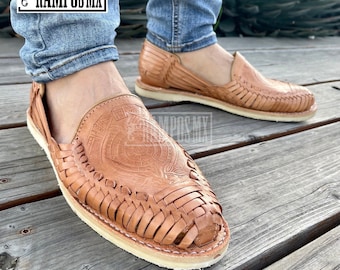 Mens Mexican Handmade Leather Sandals, Men Mexican Huaraches Mexicanos , Sandalias Piel para Hombre Mexico ,Huaraches Mexico CALENDARIO MAYA