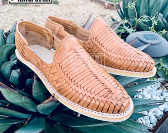 Herren mexikanische handgefertigte Ledersandalen, Herren mexikanische Huaraches Mexicanos, Sandalias Piel para Hombre Mexiko, Huaraches Mexiko FLECHAS CLAROS