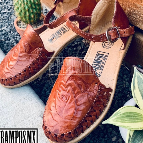ALL SIZES Women Mexican Leather Huaraches Espadrilles Style | Etsy ...