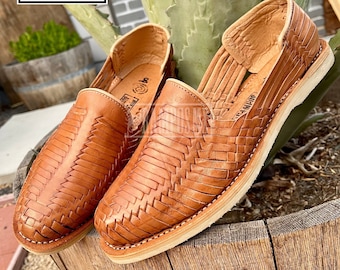 Sandales en cuir faites main mexicaines pour hommes, Huaraches Mexicanos pour hommes, Sandalias Piel para Hombre Mexico, Huaraches Mexico FLECHAS TAN