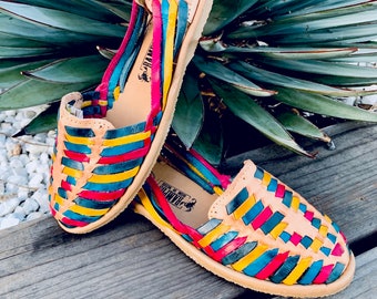 Womens Mexican Sandals, Handmade Leather Huaraches Sandals ,Sandalias Huaraches Mexicanos ,Mexican Leather Shoes, Huarache CLASSICOS COLORES